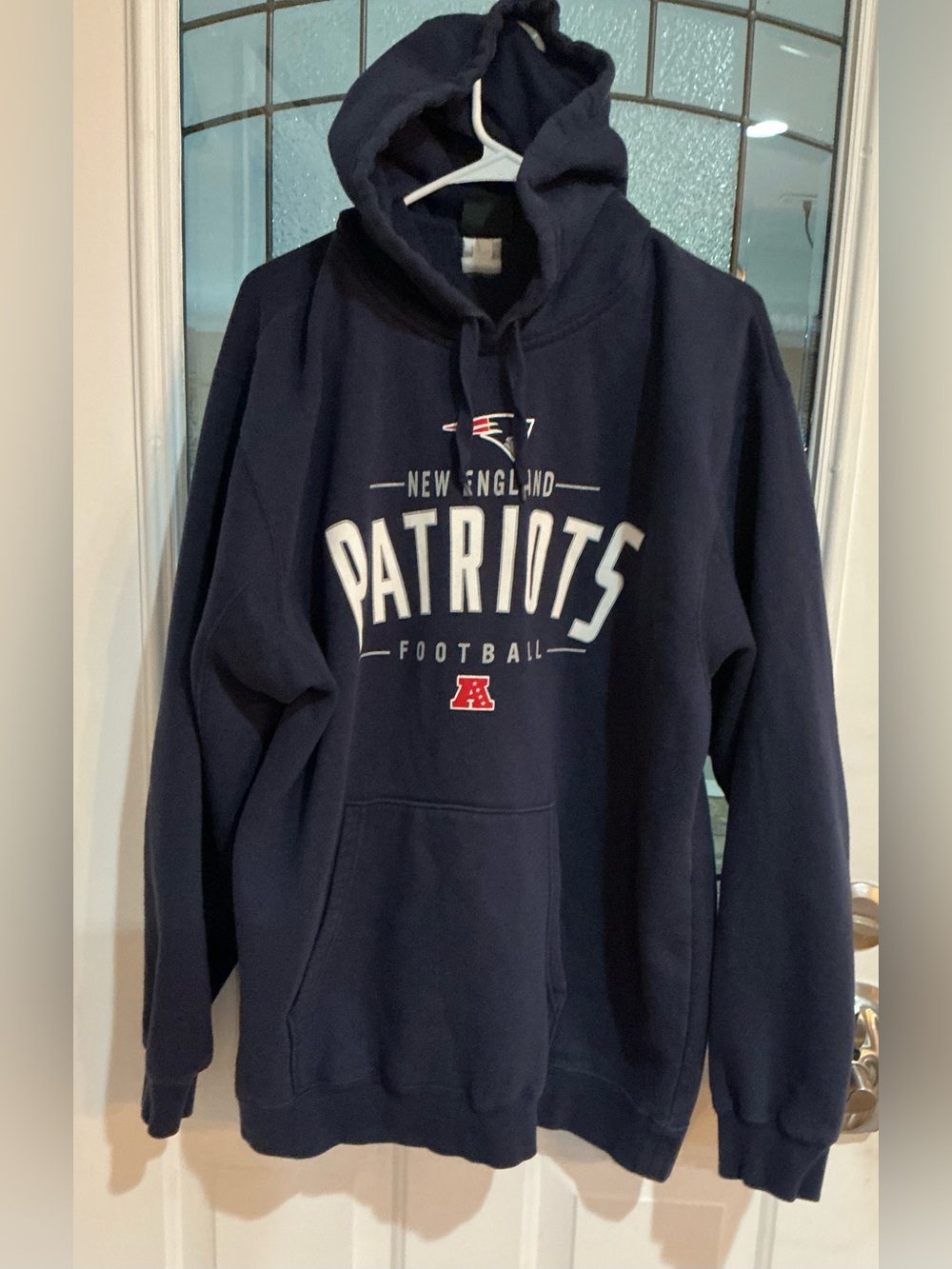 New England Patriots Navy Pullover Hoodie with Front Logo DP